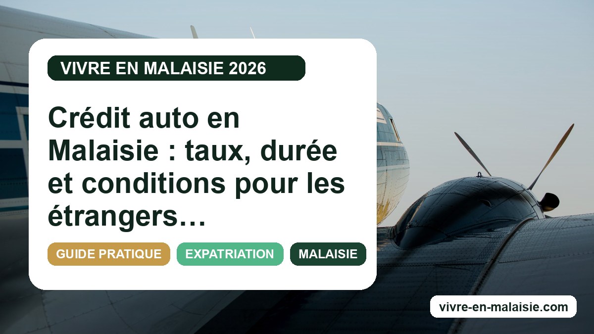 Crédit auto en Malaisie : taux, durée et conditions pour les étrangers en 2026