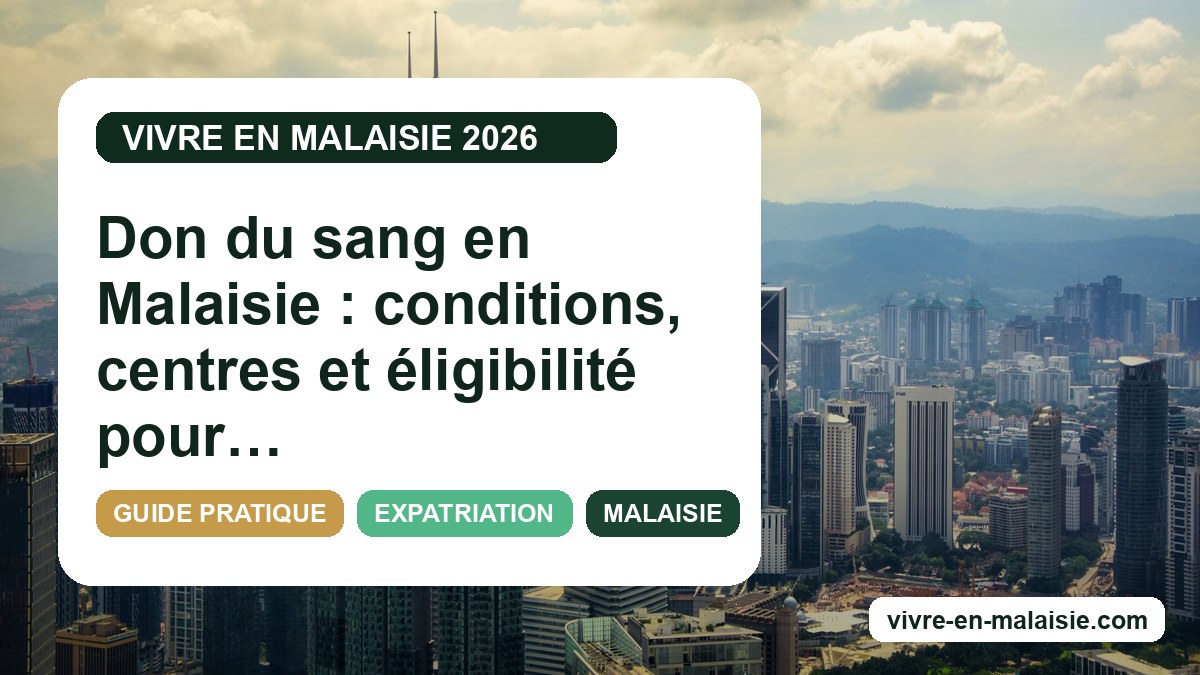 Don du sang en Malaisie : conditions, centres et éligibilité pour les expatriés